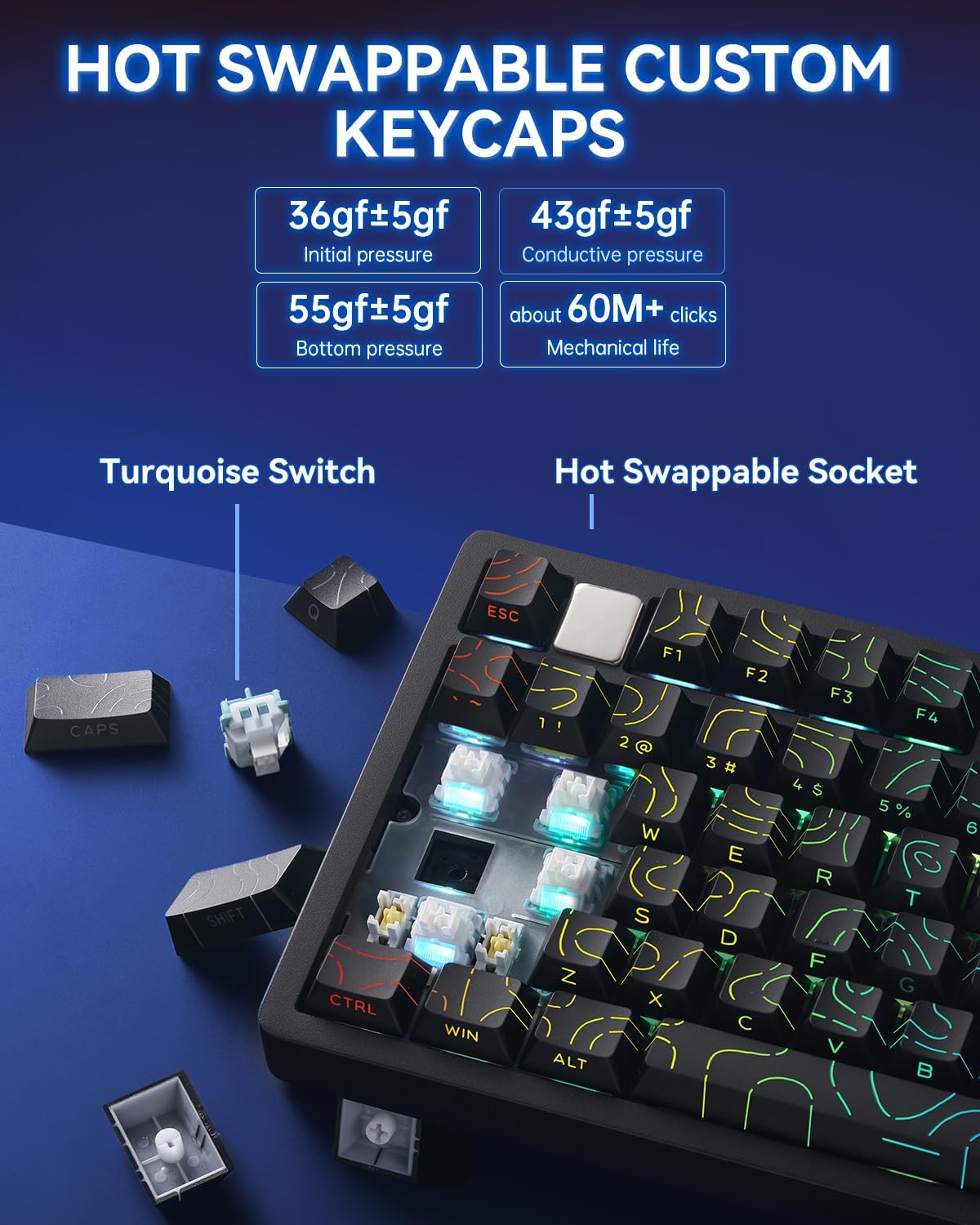 Teclado 75% Hi75C Pro Aluminio Inalámbrico/Cableado