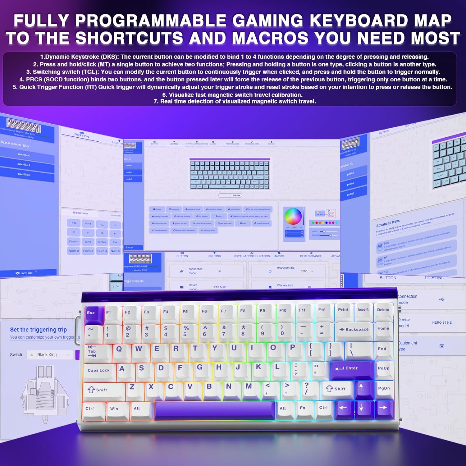 Teclado 75% Magnetico HERO84 HE Rapid Trigger