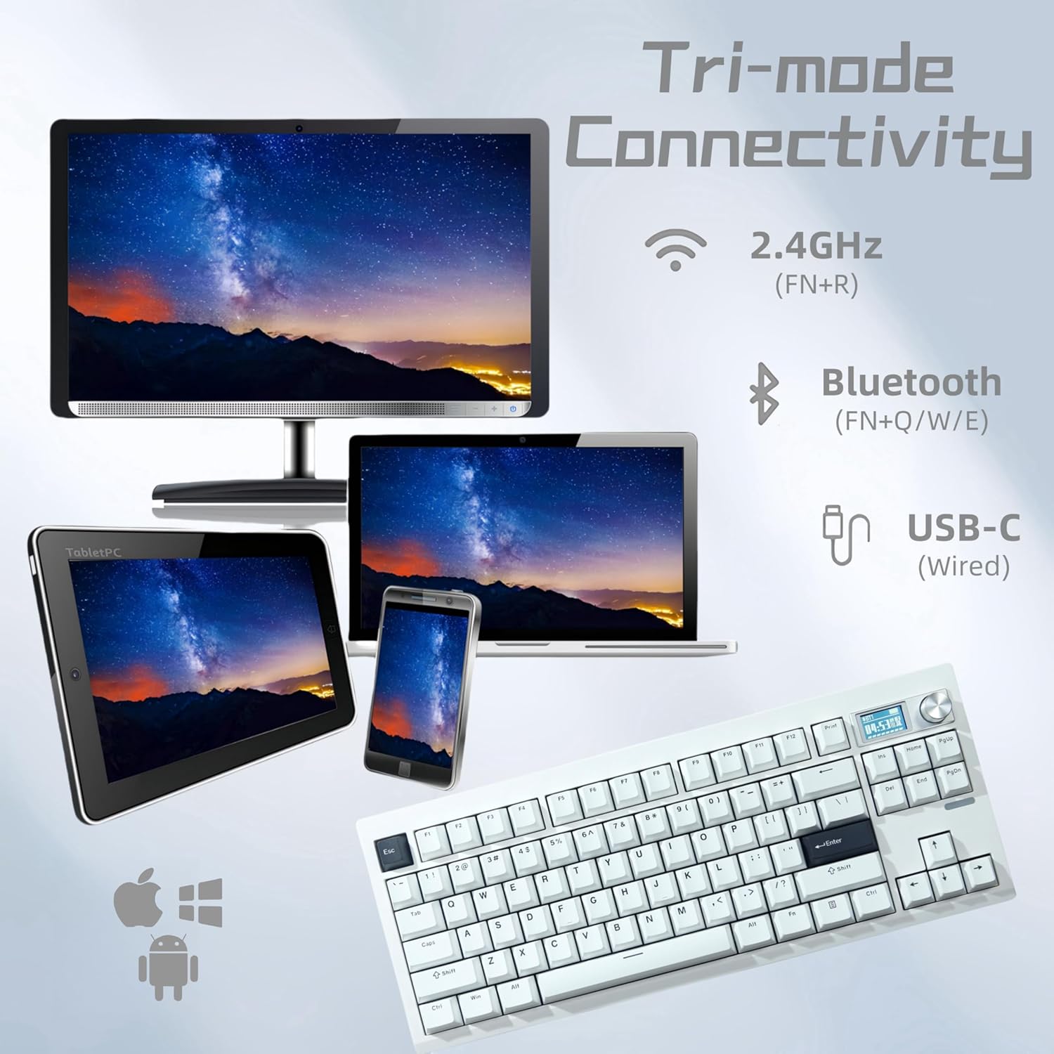 Teclado LVL80 Kit LCD + Knob Inalámbrico/Cableado