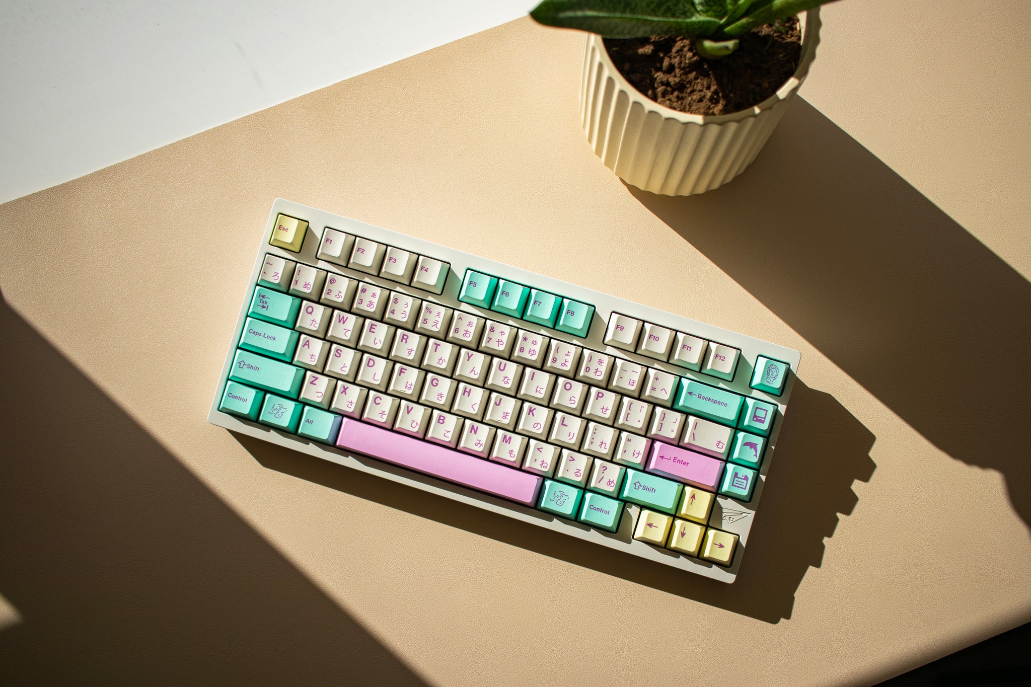 Teclado 75% Aluminio Inalámbrico/Cableado Milk Tea