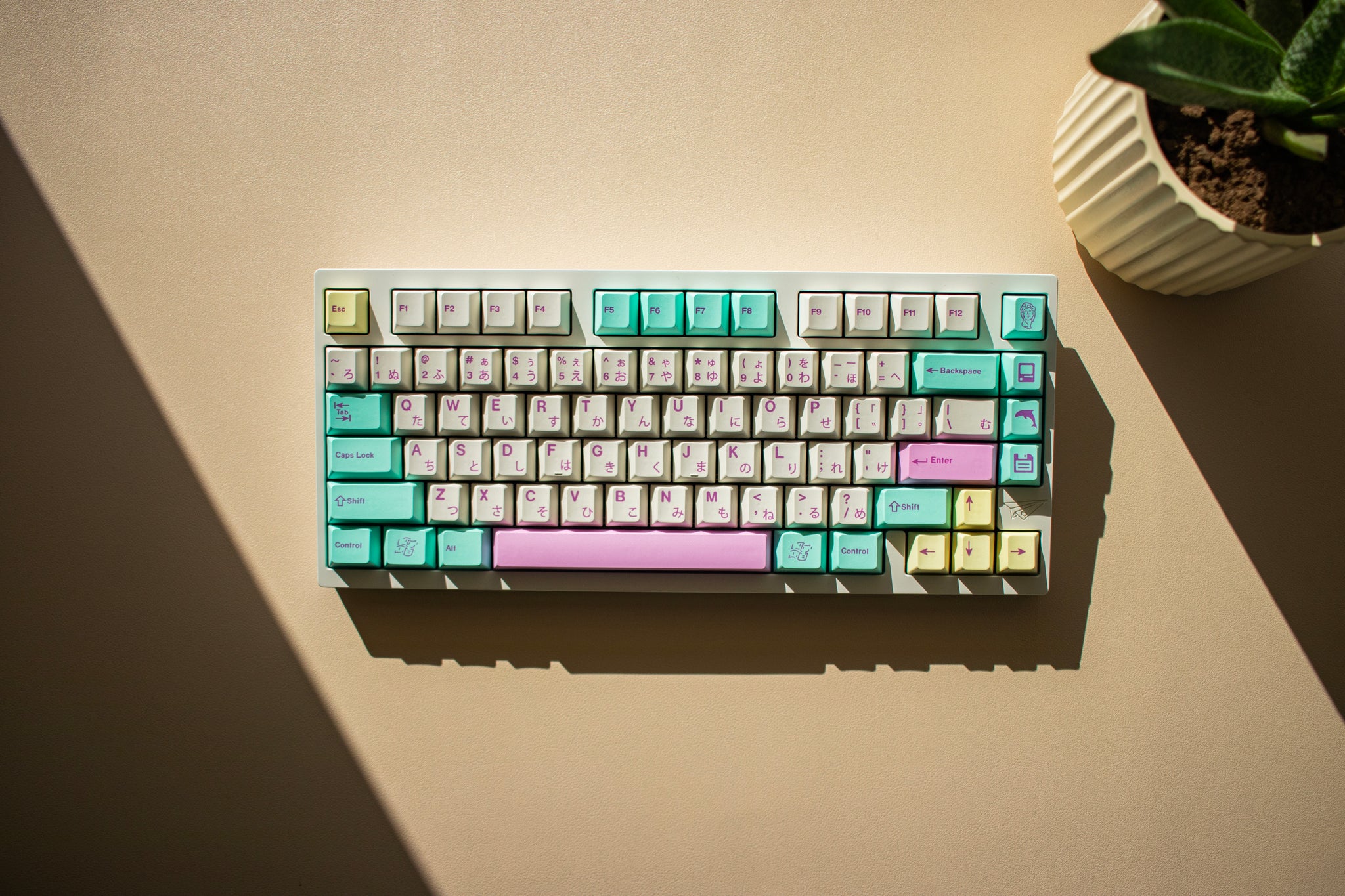 Teclado 75% Aluminio Inalámbrico/Cableado Milk Tea